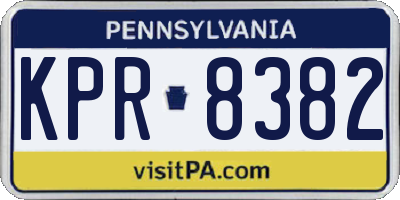 PA license plate KPR8382
