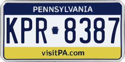 PA license plate KPR8387