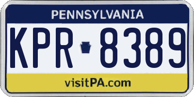 PA license plate KPR8389