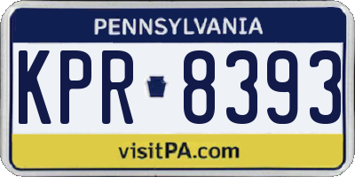 PA license plate KPR8393