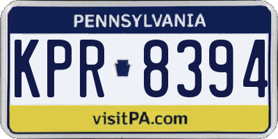 PA license plate KPR8394