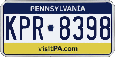PA license plate KPR8398