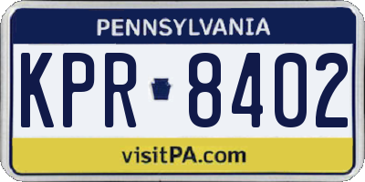 PA license plate KPR8402
