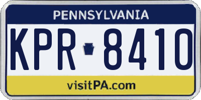 PA license plate KPR8410