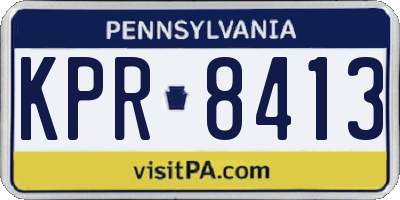 PA license plate KPR8413