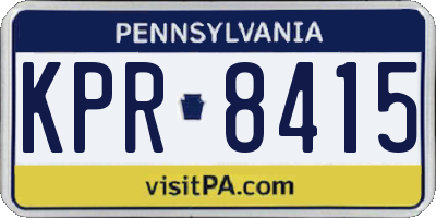 PA license plate KPR8415