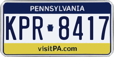 PA license plate KPR8417