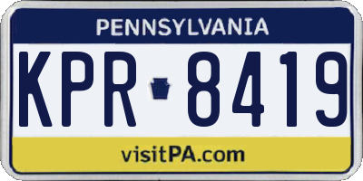 PA license plate KPR8419