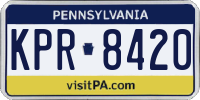 PA license plate KPR8420