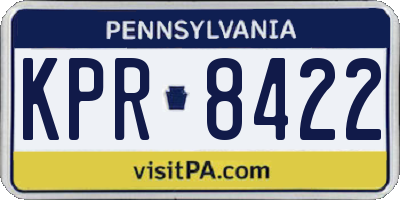 PA license plate KPR8422