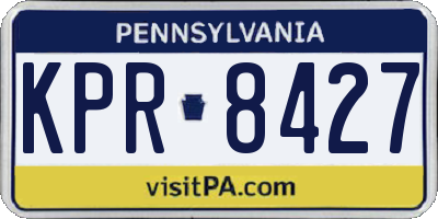 PA license plate KPR8427