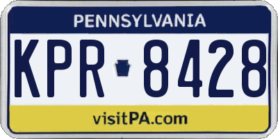 PA license plate KPR8428