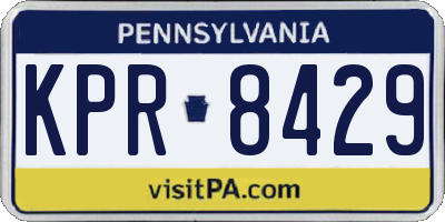 PA license plate KPR8429