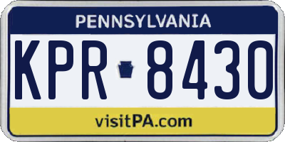 PA license plate KPR8430