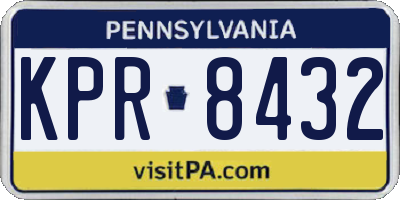 PA license plate KPR8432