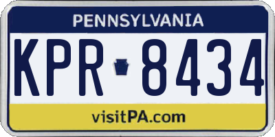 PA license plate KPR8434
