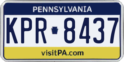 PA license plate KPR8437