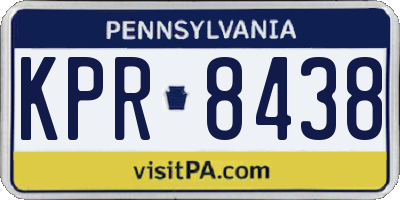 PA license plate KPR8438