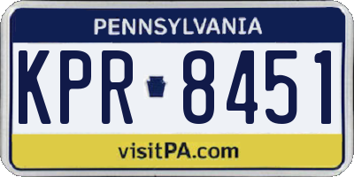 PA license plate KPR8451