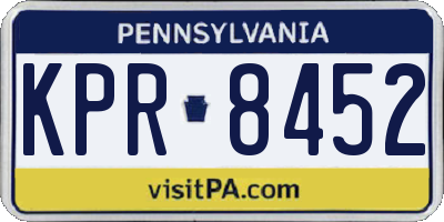 PA license plate KPR8452