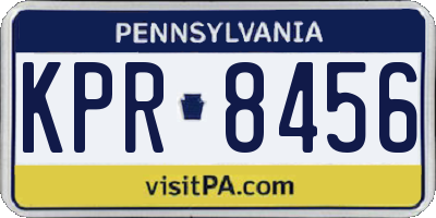 PA license plate KPR8456