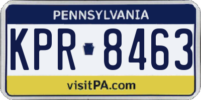 PA license plate KPR8463