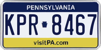 PA license plate KPR8467