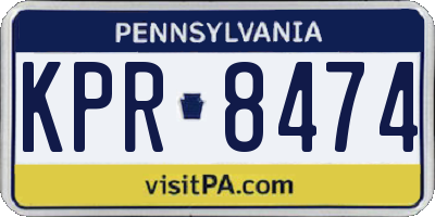 PA license plate KPR8474