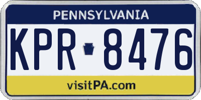 PA license plate KPR8476