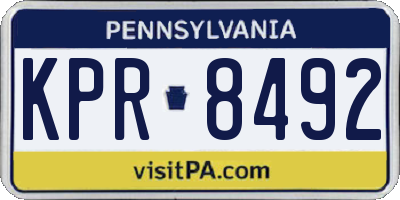 PA license plate KPR8492