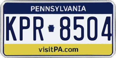 PA license plate KPR8504