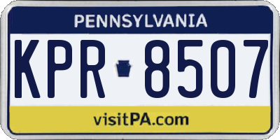 PA license plate KPR8507