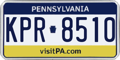 PA license plate KPR8510