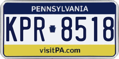PA license plate KPR8518