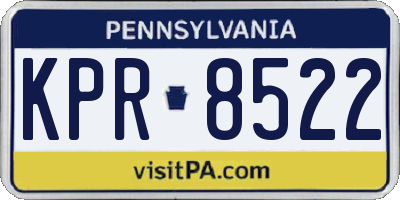 PA license plate KPR8522