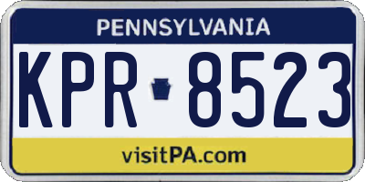 PA license plate KPR8523