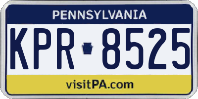 PA license plate KPR8525