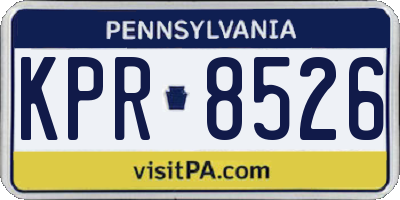 PA license plate KPR8526
