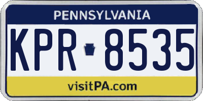 PA license plate KPR8535