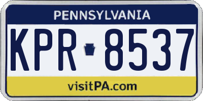 PA license plate KPR8537