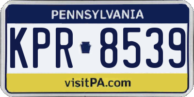 PA license plate KPR8539