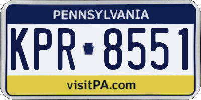 PA license plate KPR8551