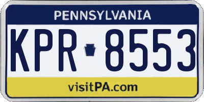 PA license plate KPR8553
