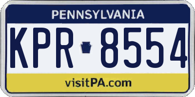 PA license plate KPR8554