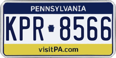 PA license plate KPR8566