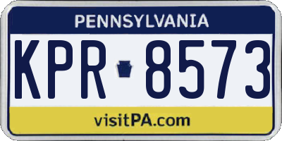 PA license plate KPR8573