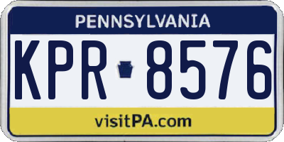 PA license plate KPR8576