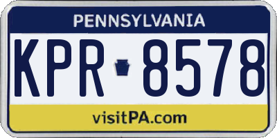 PA license plate KPR8578
