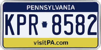 PA license plate KPR8582