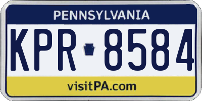 PA license plate KPR8584